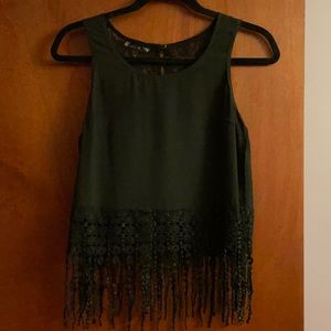 Fringe bottom boho shirt